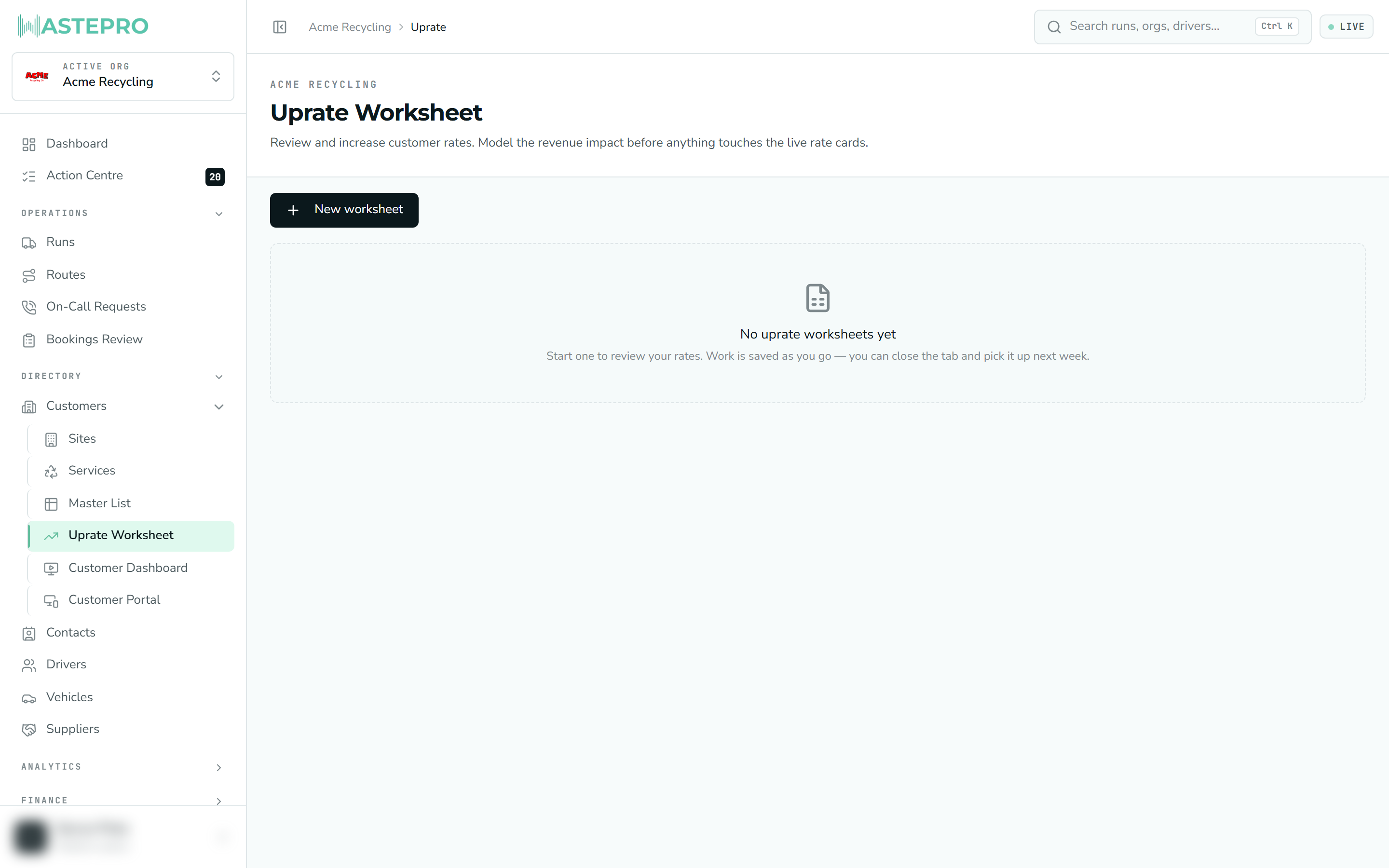 An Uprate Worksheet